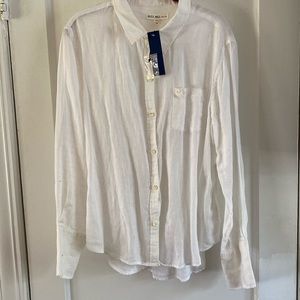 NWT Alex Mill 100% Linen shirt size XXL white